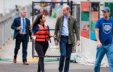 Shinara Sunderlal walking with Britain's Prince William