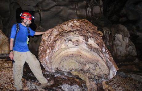 Don McFarlane in a cave in Borneo